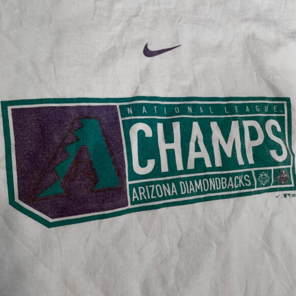 NIKE Arizona Diamondbacks NL World Series MLB CHAMPS 2001 Retro Vintage T Shirt - Picture 4 of 5